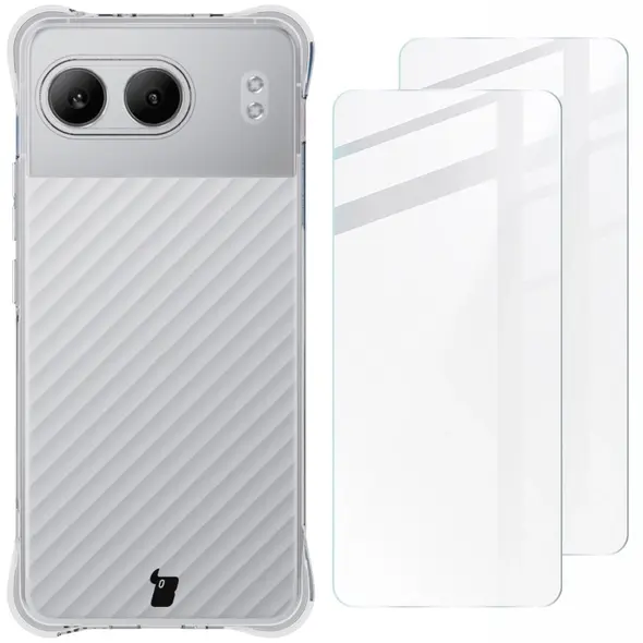 Bizon Case Clear Pack case + 2x screen glass OnePlus Nord 4 clear