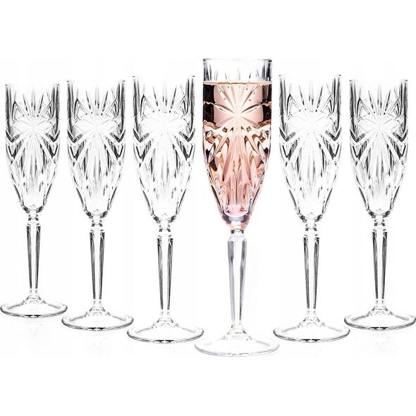 Crystal champagne glasses RCR OASIS, 160 ml, 6 pcs.
