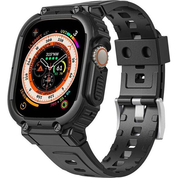 Apple WiWU - Pasek do smartwatcha Wi-WB014 2w1 Armor Watch Band 49mm - czarny