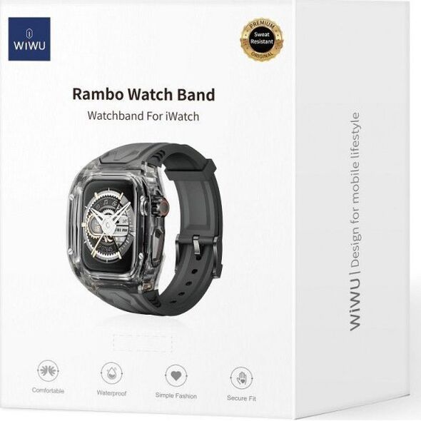 Apple WiWU - Pasek do smartwatcha Wi-WB014 2w1 Armor Watch Band 49mm - czarny
