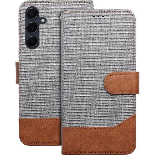 Kabura JEANS Book do XIAOMI Redmi NOTE 14 4G (GLOBAL - 163.25mm x 76.55mm x 8.16mm) szary