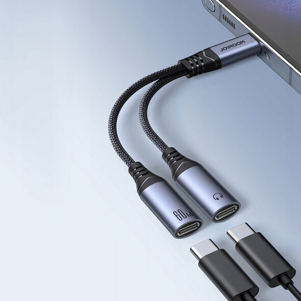 Adapter AV Joyroom Adapter DAC 2w1 Joyroom SY-C03 USB-C do 2x USB-C - czarny