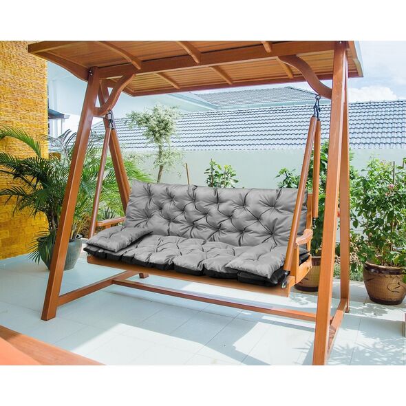 AIO FACTORY Zestaw ogrodowy szary 120x60x50cm + 2 poduszki 42x42 cm