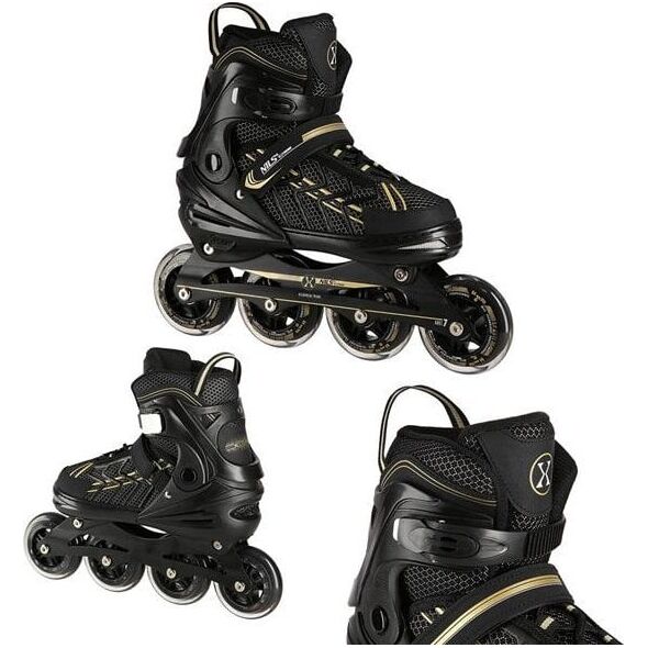 Nils Extreme NA1128 CZARNO-ZŁOTE ROZM. XL(43-45) ŁYŻWOROLKI NILS EXTREME