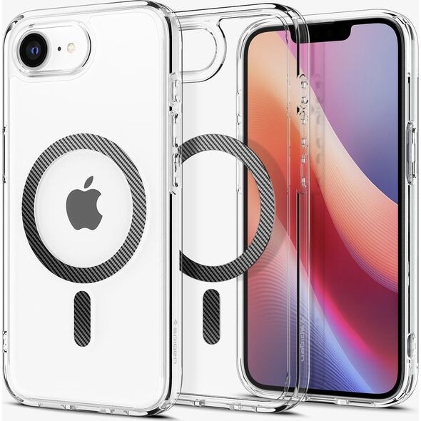 SPIGEN futerał ULTRA HYBRID MAG kompatybilny z MagSafe do IPHONE SE 4 2025 carbon fiber