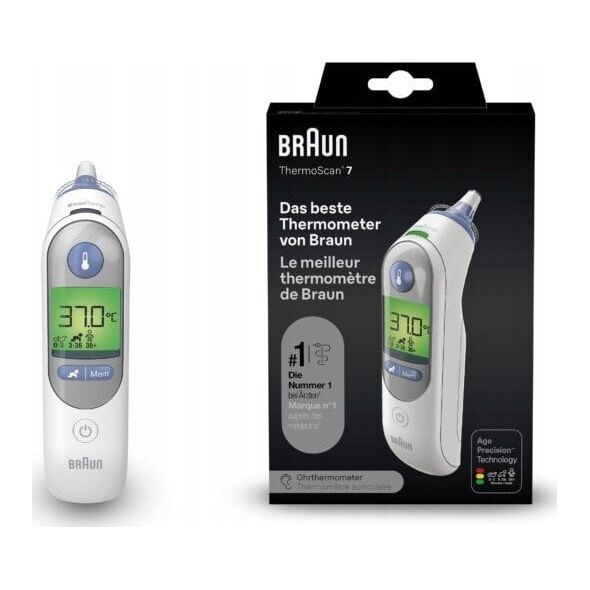 Braun IRT6525 termometr elektroniczny Termometr kontaktowy Biały Ucho Przyciski