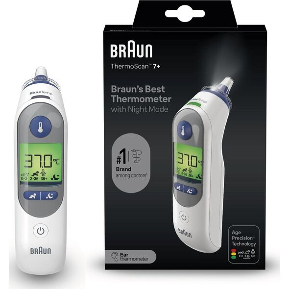 Braun IRT6525 termometr elektroniczny Termometr kontaktowy Biały Ucho Przyciski