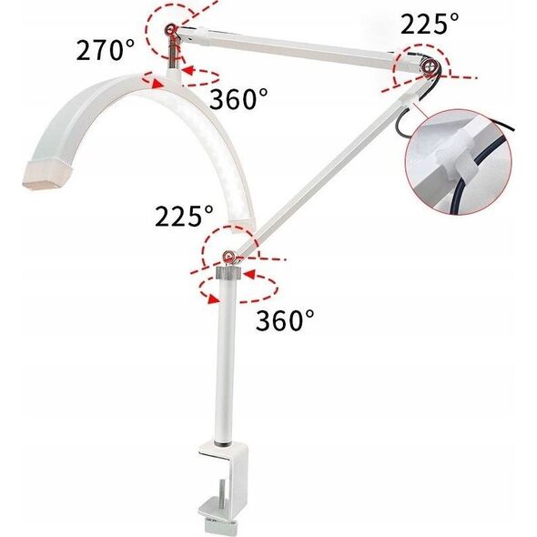 Lampa Led Kosmetyczna Bezcieniowa Do Makijażu Paznokci Przedłużania Rzęs / C180 / Czarny