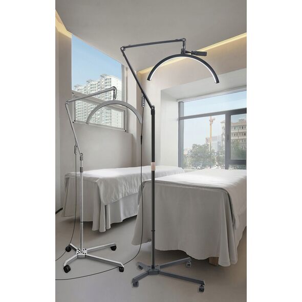 Lampa Led Kosmetyczna Bezcieniowa Do Makijażu Paznokci Rzęs + Statyw Jezdny / Gx530r / Czarny