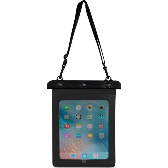 Etui na tablet Hurtel Etui wodoszczelne na tablet PVC z regulowanym paskiem Outdoor - czarne Etui wodoszczelne na tablet PVC z regulowanym paskiem Outdoor - czarne