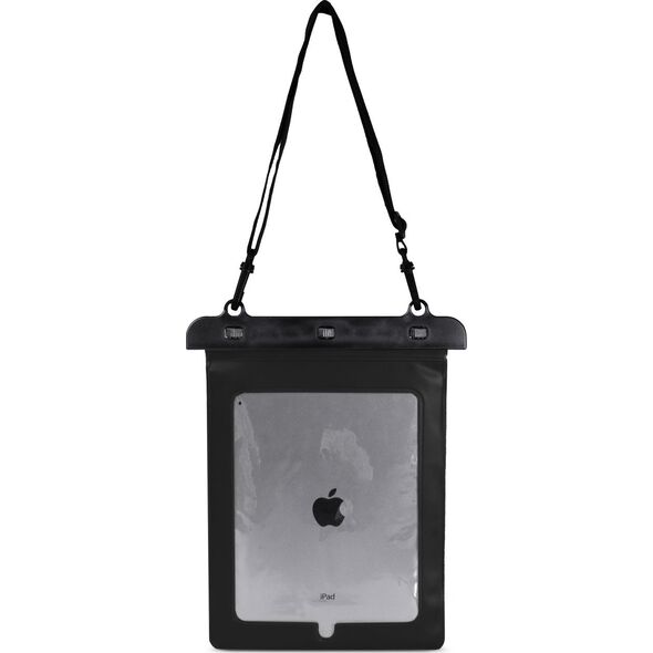 Etui na tablet Hurtel Etui wodoszczelne na tablet PVC z regulowanym paskiem Outdoor - czarne Etui wodoszczelne na tablet PVC z regulowanym paskiem Outdoor - czarne