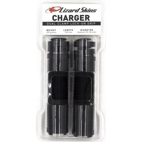 Λαβές τιμονιού Lizard Skins LIZARDSKINS CHARGER LOCK-ON μαύροι σφιγκτήρες 130mm μαύρο - LZS-LOCDS100
