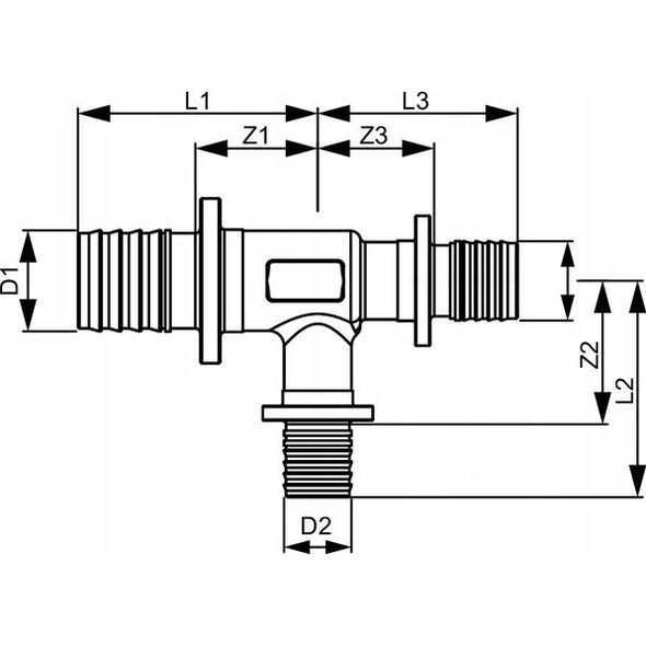 Tece Μειωτικό ταφ 16x20x16mm ορείχαλκος - 710504