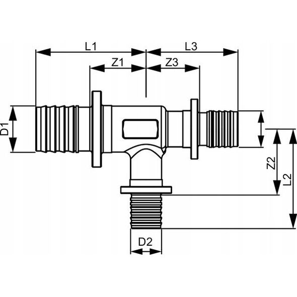 Tece Μειωτικό ταφ 20x16x20 ορείχαλκος - 710509