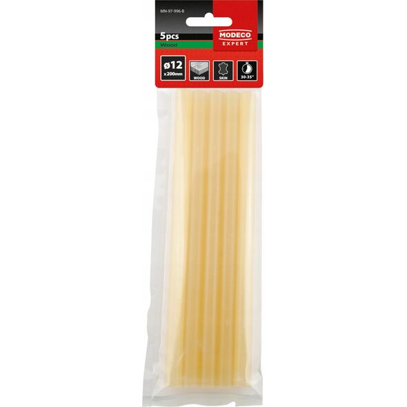 Ράβδοι κόλλας Modeco για ξύλο 12 mm x 200 mm μελί 5 τεμ. 0.1 kg ASS (MN-97-996-B)