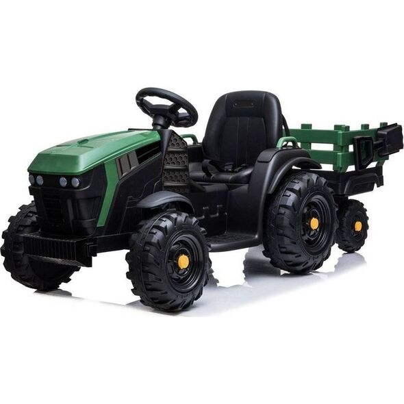 Lean Cars Traktor z Przyczepą na akumulator BDM0925 Zielony Wojskowy