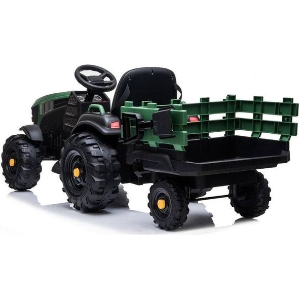 Lean Cars Traktor z Przyczepą na akumulator BDM0925 Zielony Wojskowy