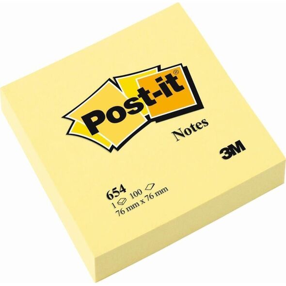 Post-it ΜΠΛΟΚΑΚΙ ΑΥΤΟΚΟΛΛΗΤΟ POST-IT, ΚΙΤΡΙΝΟ, 100 ΦΥΛΛΑ, 76X76 MM XX-0048-05550