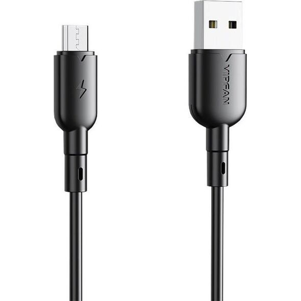 Kabel USB Vipfan USB-A - microUSB 1 m Czarny (X11MK-black)