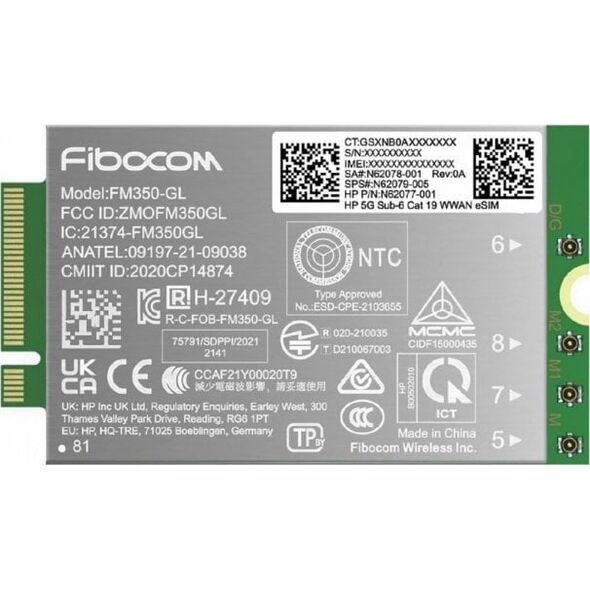 hp inc. Modem 5G NR/4G WWAN AM5R4AA