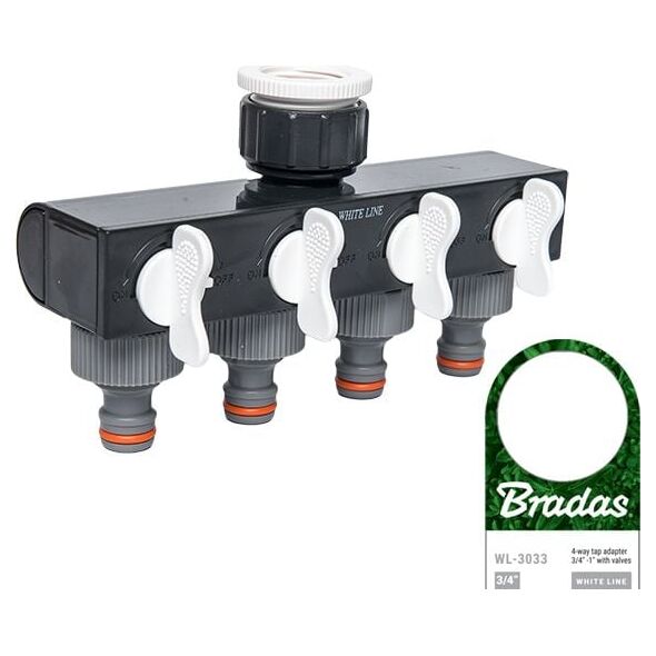 Bradas Rozdzielacz 4-drożny z zaworami na kran 1" BRADAS 9199