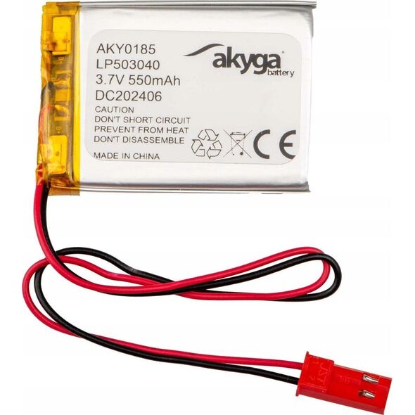Akumulator Li-Po LP503040 Akyga AKY0185 3.7V / 550mAh PCM złącze JST 2-Pin 150mm