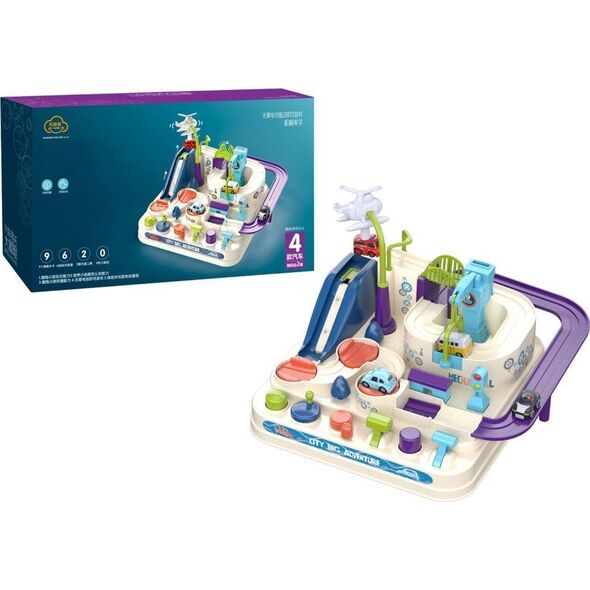 Tor Przeszkód Interaktywny Parking Dla Dzieci Cztery Autka LEAN Toys