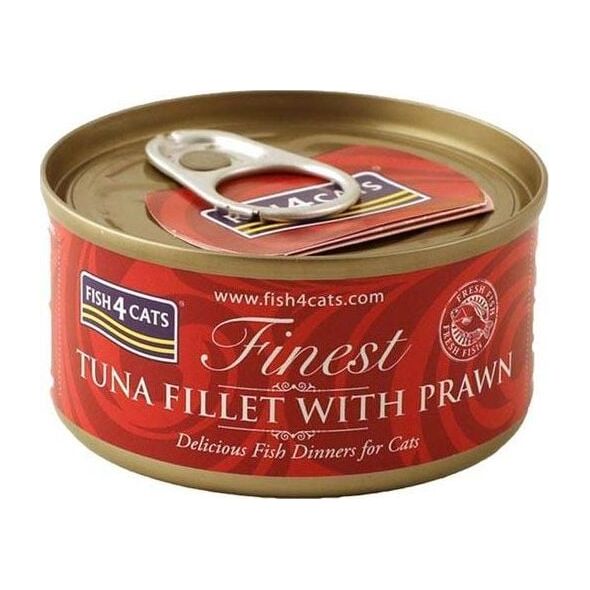 Fish4Cats Fish4Cats - filety tuńczyka z krewetkami, mokra karma dla kota, 70g uniwersalny