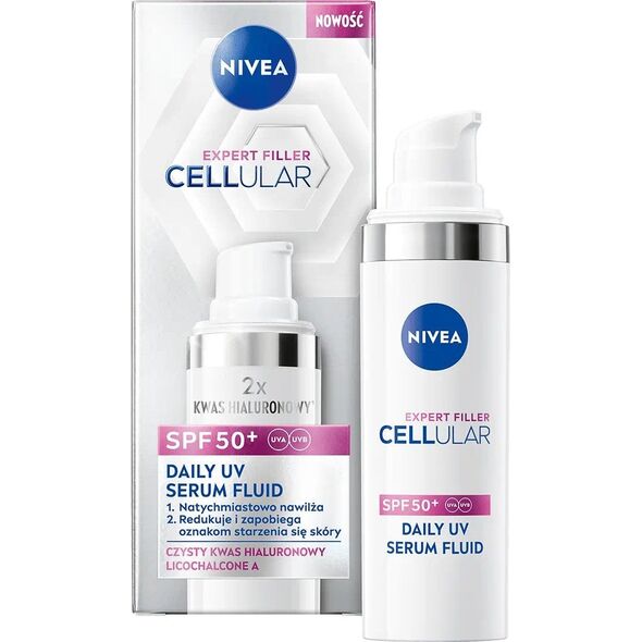 Nivea Cellular Expert Filler SPF 50+ Daily UV Nawilżające serum-fluid do twarzy 30ml