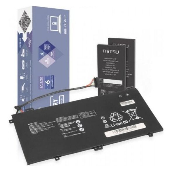 mitsu Bateria do Smartphome Huawei Matebook 13 WRT-W19 WX9 W29 HN-W19 HB4593J6ECW 3700 mAh (42 Wh) 11.4V