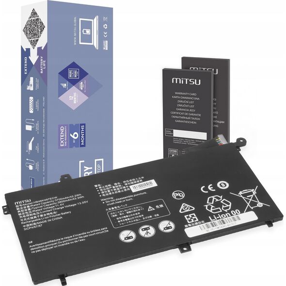 mitsu Bateria do Smartphome Huawei Matebook D Series HB46K497ECW 3700 mAh (42.2 Wh) 11.4V