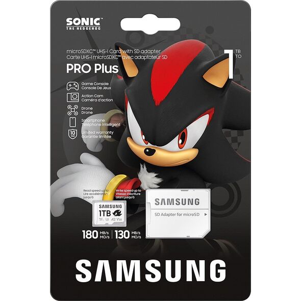 Karta Samsung  Pro Plus Sonic The Hedgehog MicroSDXC 1 TB Class 10 UHS-I/U3 A2 V30 (MB-MD1T0SA/LC1)