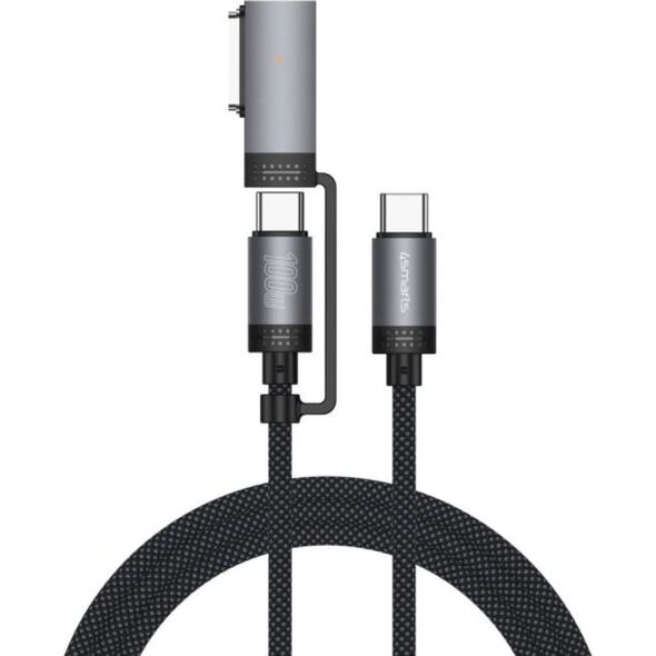Kabel USB-C 4smarts Explorer ComboCord    100W 2m z adapterem MagSafe czarny
