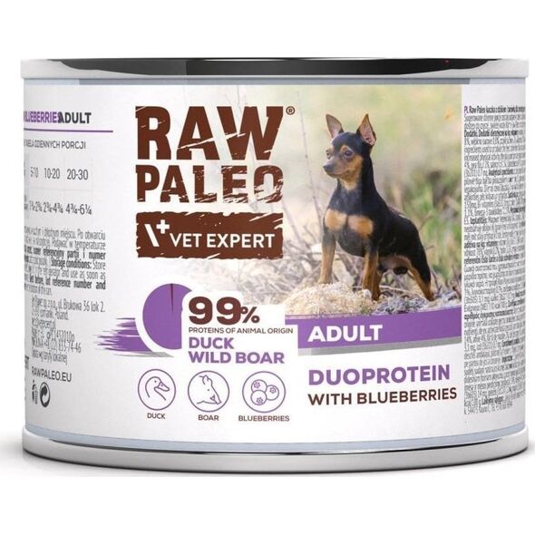Raw Paleo Duck&Boar Adult Can 200g