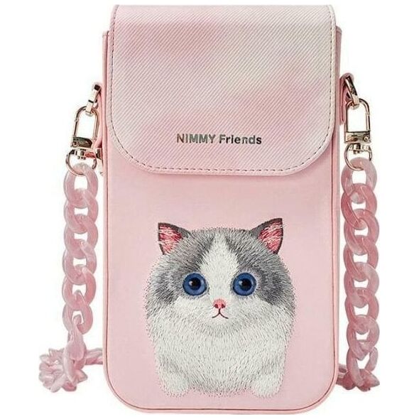 Nimmy torebka na telefon różowy/pink Big Eyed Pet 2.0 Cat