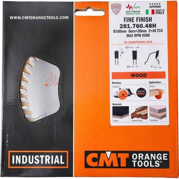 CMT Tarcza do drewna CMT 281.760.48H 160x20mm