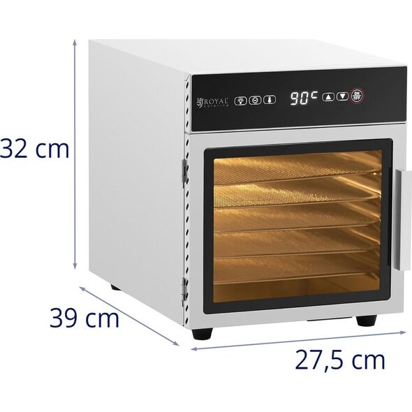 Suszarka Royal Catering Suszarka spożywcza do grzybów owoców warzyw ziół 6 rusztów 30-90 C 500 W Suszarka spożywcza do grzybów owoców warzyw ziół 6 rusztów 30-90 C 500 W