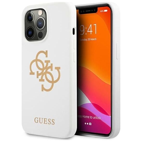 Guess Guess GUHCP13LLS4GGWH iPhone 13 Pro / 13 6,1" biały/white hard case Silicone 4G Logo