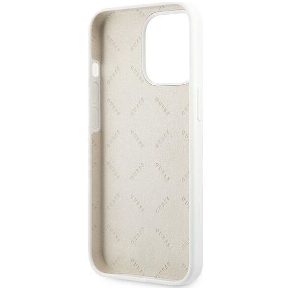 Guess Guess GUHCP13LLS4GGWH iPhone 13 Pro / 13 6,1" biały/white hard case Silicone 4G Logo