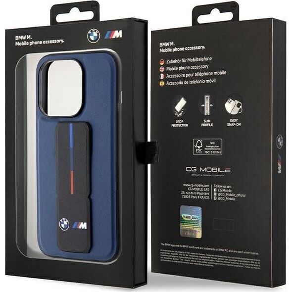 BMW BMW BMHCP15LGSPBIV iPhone 15 Pro 6.1" granatowy/navy hardcase M Grip Stand Bicolor NoSize