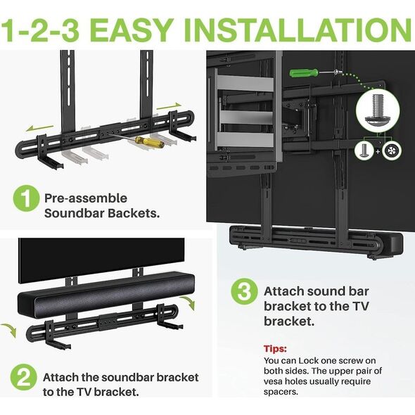 Techly Techly Uchwyt Ścienny lub VESA TV do Głośnika Soundbar