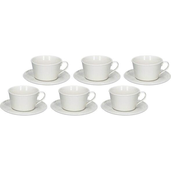 NPC Polska La Porcellana Bianca Zestaw 6 filiżanek do herbaty ze spodkiem 180 ml