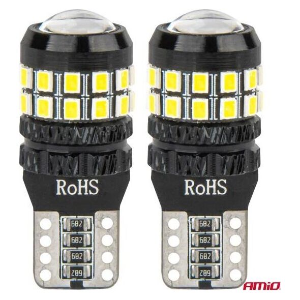 Żarówki LED CANBUS T10 W5W 27SMD 2016 White 12V 24V AMIO-04258