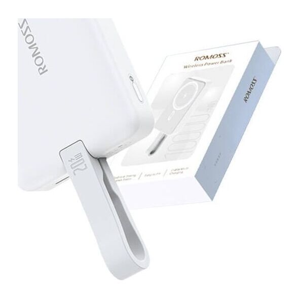 Powerbank Romoss WMS10 10000mAh 20W, biały  Ładowanie magnetyczne i szybkie ładowanie