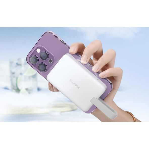 Powerbank Romoss WMS10 10000mAh 20W, biały  Ładowanie magnetyczne i szybkie ładowanie
