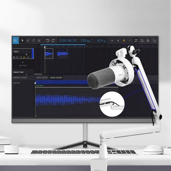 FIFINE K688W mikrofon dynamiczny USB XLR biały