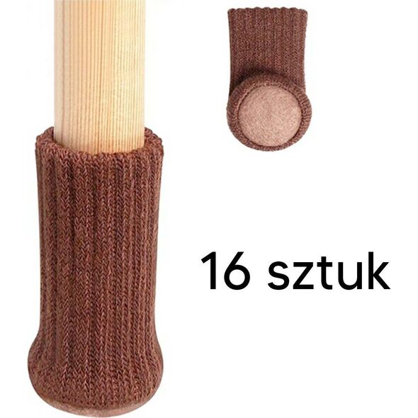 DA336 Nakładki nogi meble 16szt brązowe