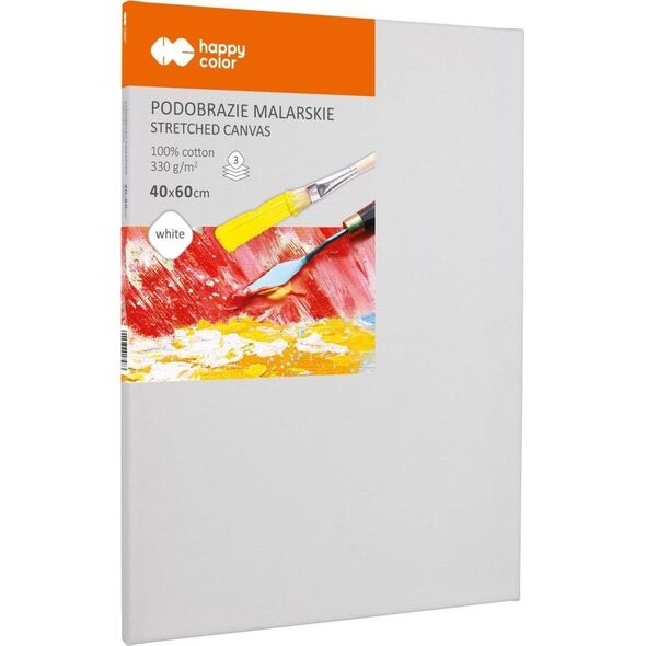Podobrazie malarskie bawełniane 40X60cm, płótno 330gsm, Happy color
