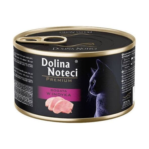 Mokra karma dla kota bogata w indyka Dolina Noteci Premium 185 g
