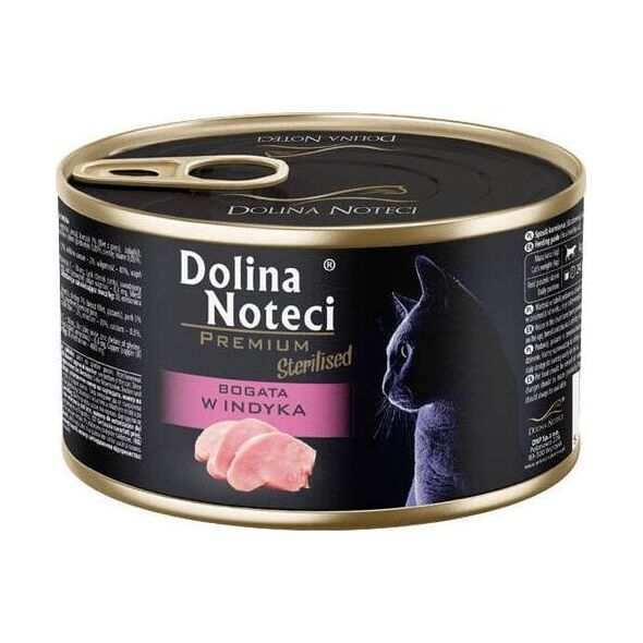 Mokra karma dla kota po sterylizacji bogata w indyka Dolina Noteci Premium 185 g